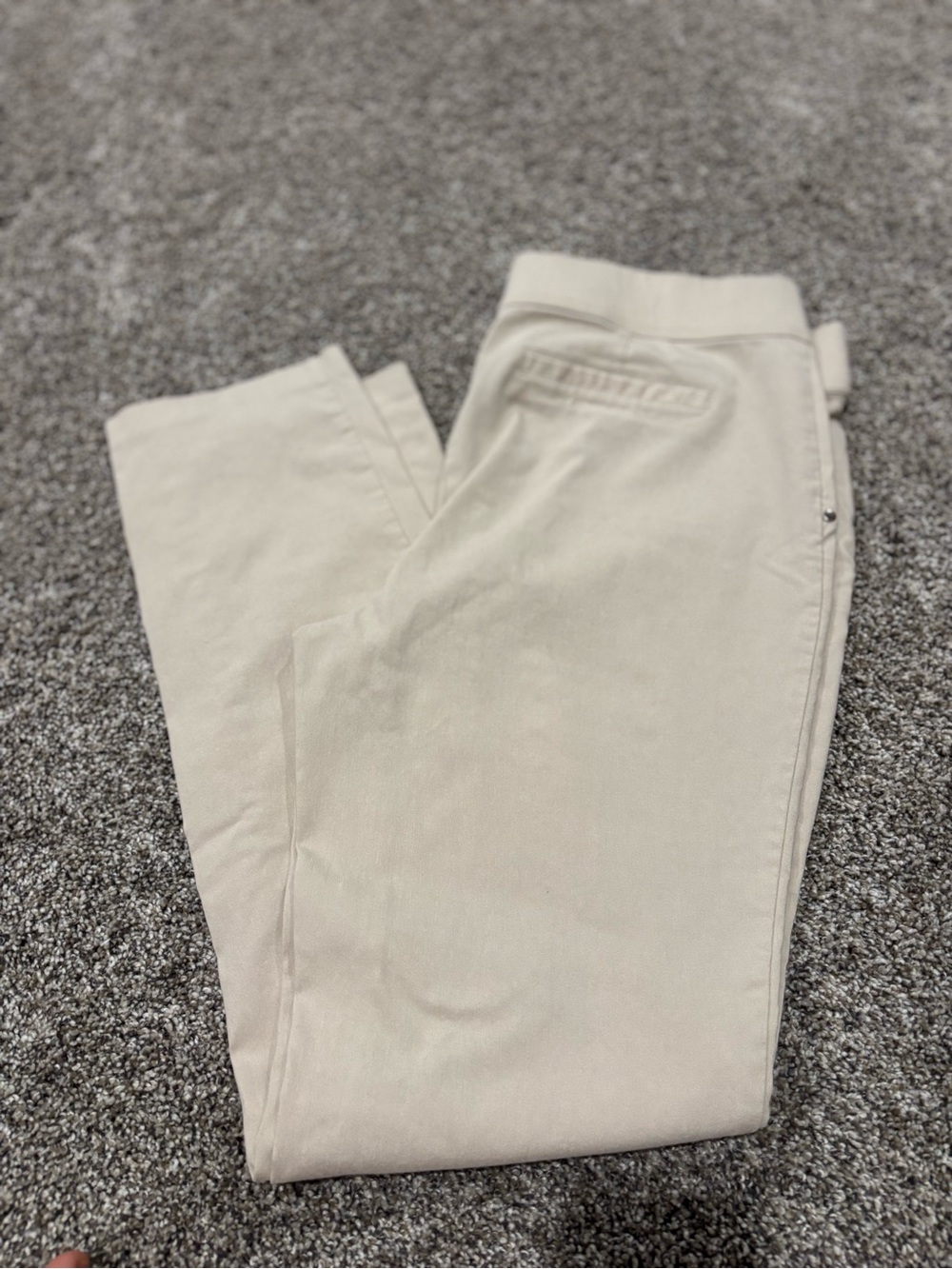 Rafaella Light Beige Cropped Ankle Pants